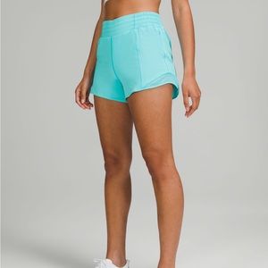Electric Turquoise 4 inch High waisted Hotty hot shorts